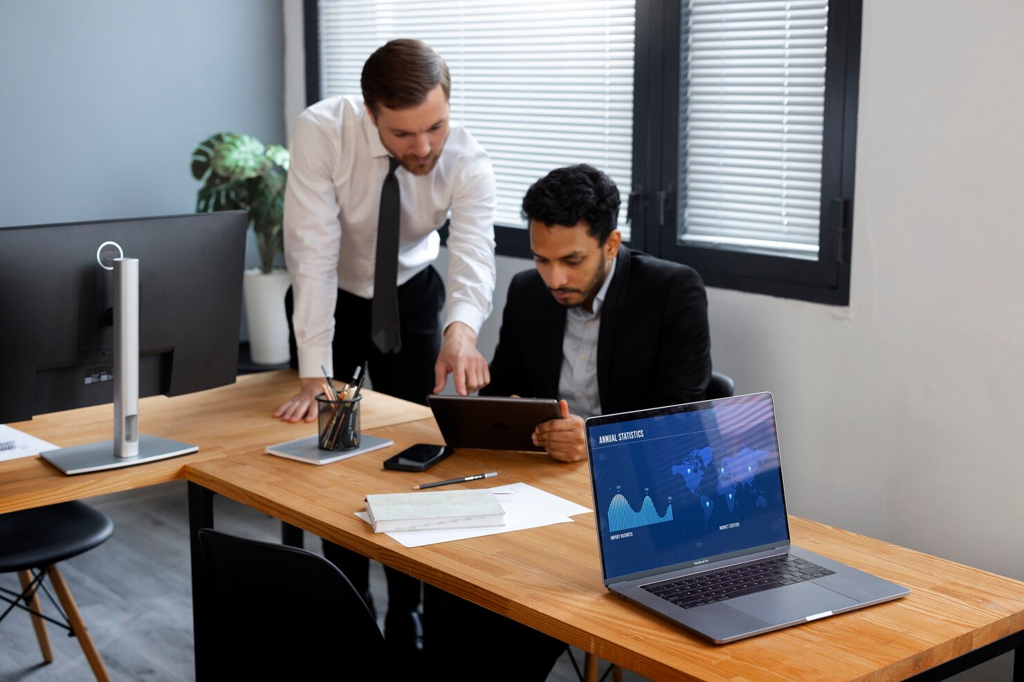 Business person analyzing finance and funding indicators